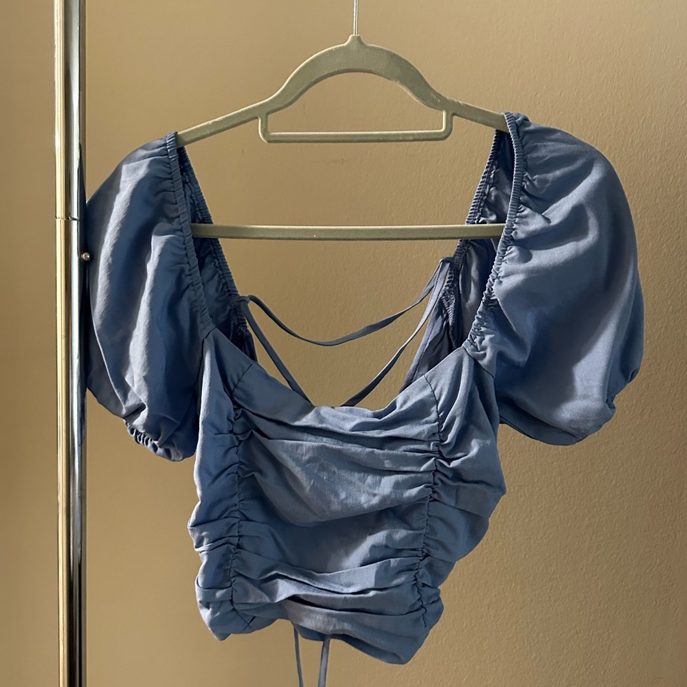 Blue Tie Top